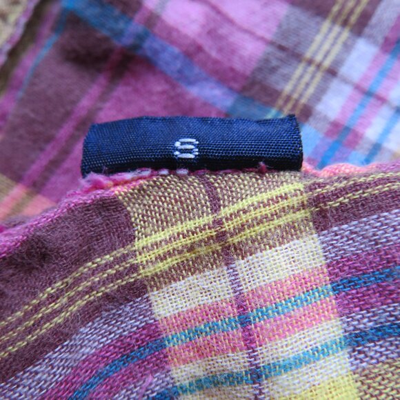 Ralph Lauren Polo Reversible Pink Plaid Snap Blouse Size S - Picture 6 of 11